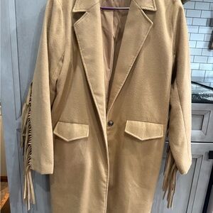 Tan Fringe Women's Coat